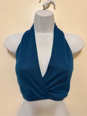 SHEIN Teal Halter Wrap Crop Top - Multiple Ways To Tie